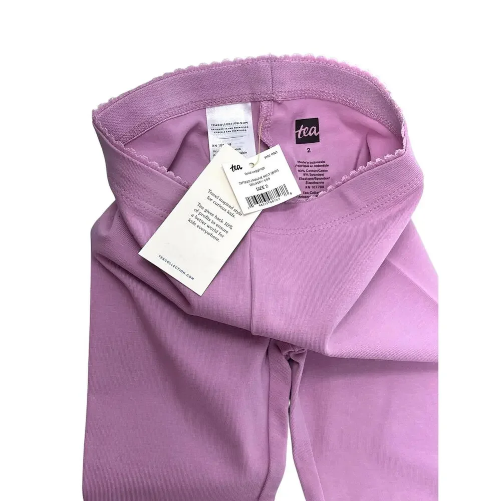 Tea Collection Leggings | Mauve Mist | Size 2 | Super Soft Stretch | NWT